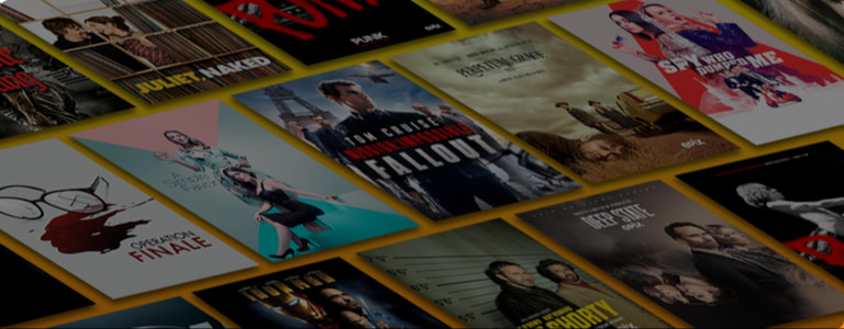Hero image with EPIX show covers in a row